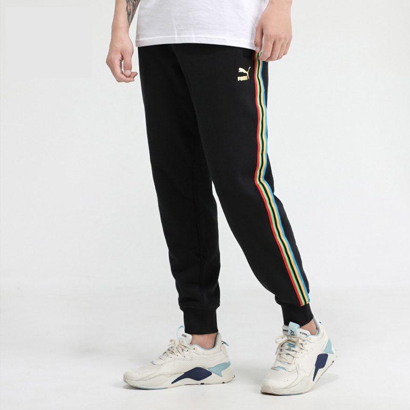PUMA Knitted Sweatpants Men's Black Moderate Cuffed Pants 599290-01