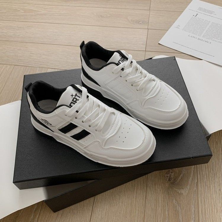 

Весенняя дышащая обувь Американская спортивная обувь нишевая кампус черно-белая 40