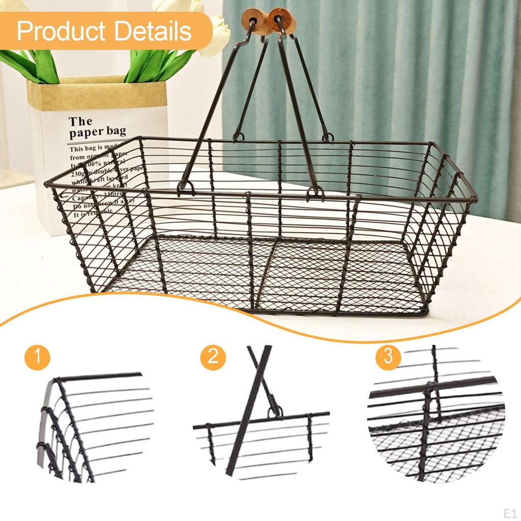 Iron Wire Fruit Basket Bowl Storage Stand Centerpiece,Counter Display Organizer Vegetable Holder for