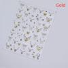 1 Sheet Silver Gold Stamping Nail Art Stickers Bowknot Butterfly Necklace Pattern Easy Apply Decals for Home Salon Manicure
