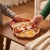 Durable Christmas Food Tray Tree Serving Platter, Wooden Snack for Holiday Parties, Multi-Compartment Display Festive Fruit Dish with Compartments
