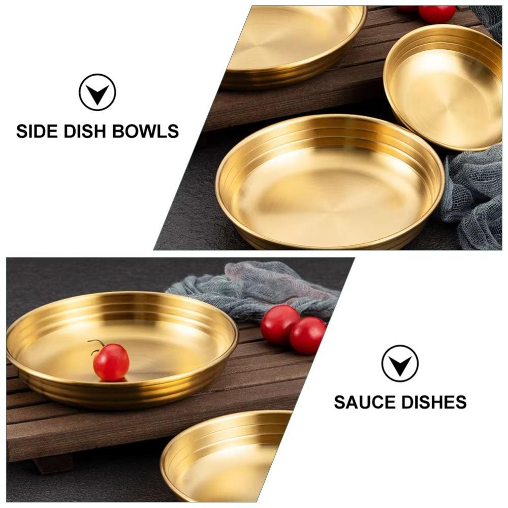 Stainless Steel Tableware Pickle Dish Thickened Seasoning Dish Sauce Dish Snack Pan  Kitchen Tools