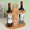 Elegant Sturdy Bamboos Wine Bottle and Glass Rack Countertop Organizers Portable Accessory for Bottles and Glasses