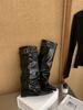 Small man taller pointed trouser boots women's autumn and winter new Spice Girl high-heeled boots tall knight