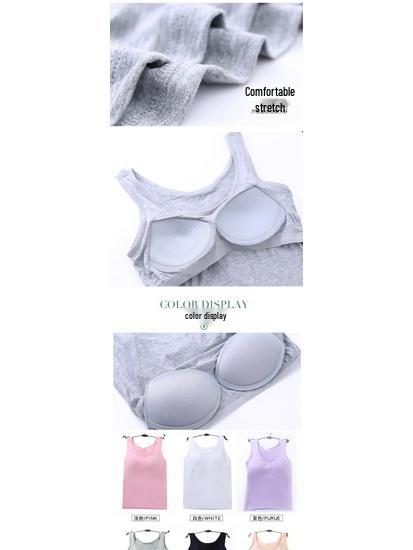 Damen Modal Gepolstertes Sport Yoga Tank Top mit Fixierten Cups - Erhältlich in 6 Größen & 6 Farben.