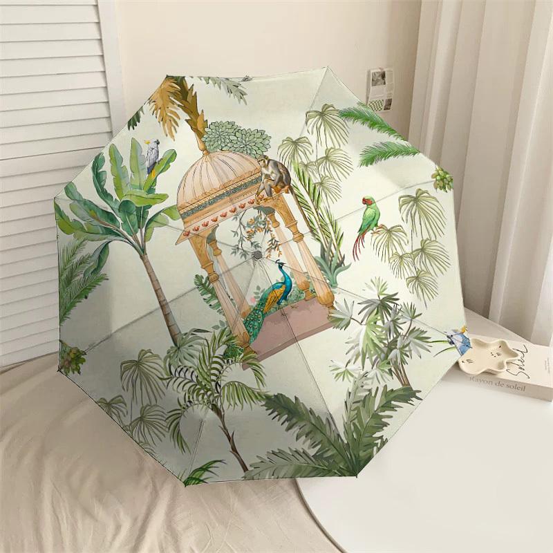 

1PC Tropical Jungle Umbrella-8-Rib Reinforced Portable Folding Travel Suitable for All Seasons Outdoor Daily Use Is an Ideal Choice -K0343