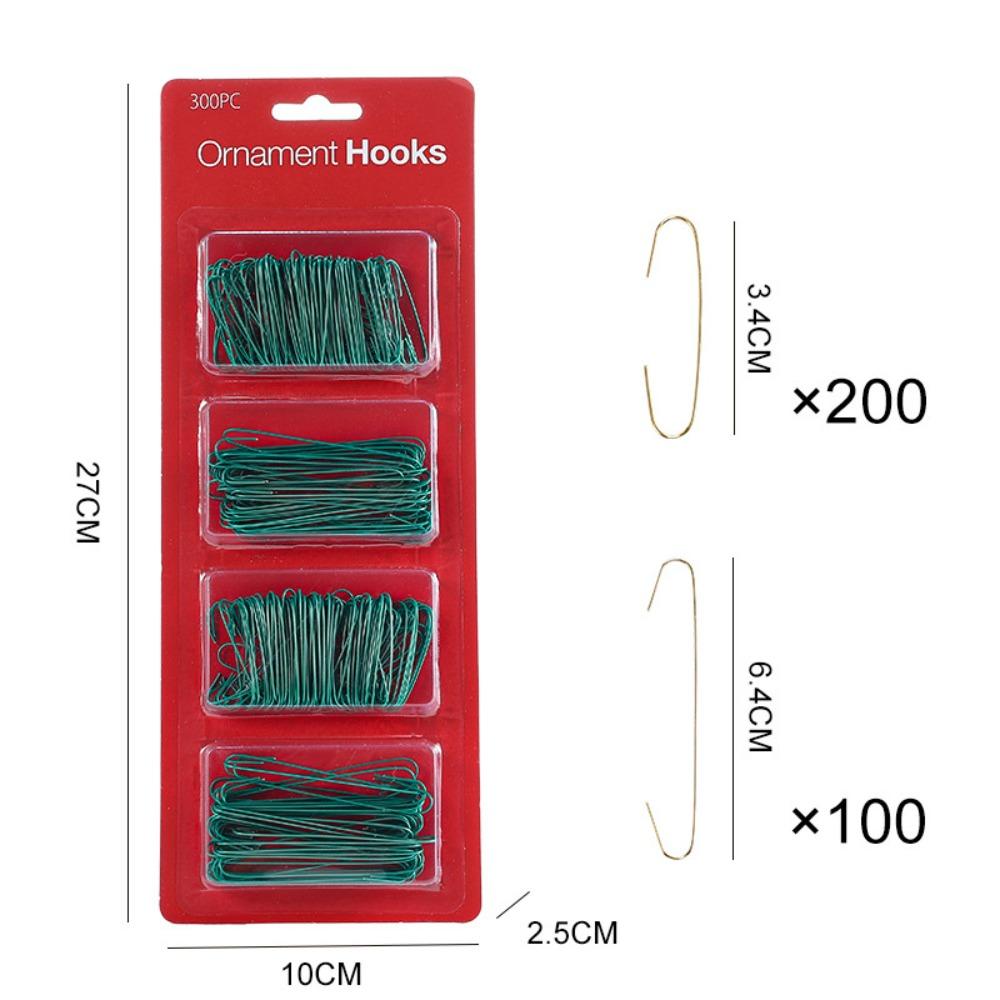 100/150/300Pcs Rustproof Christmas Tree Hook Ornaments 4cm Iron Art Hanger Christmas