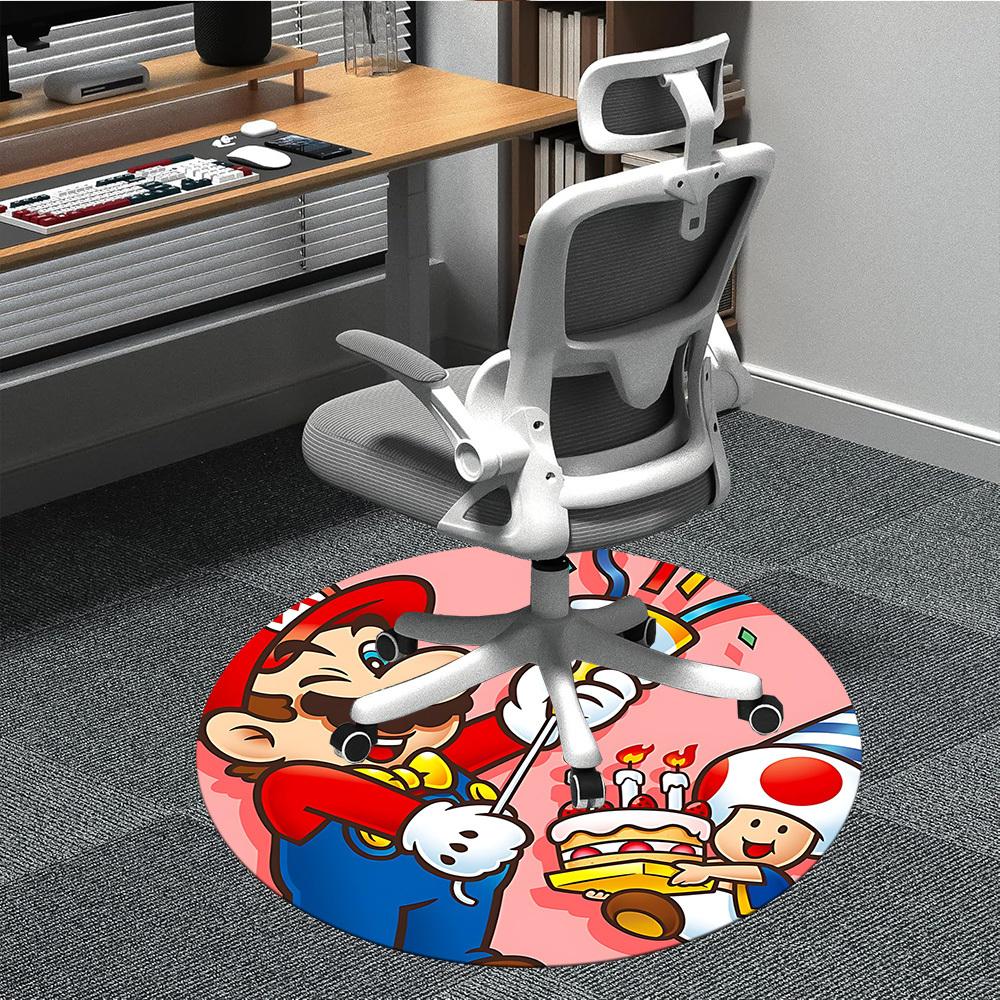 

1pc Mario Party Office Round Area Rug, Under Office Chairs Bedroom Living Room Home Decor, Room Decoa1016204 80cm by 80cm