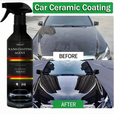 500ML Nano-Keramik-Beschichtungsspray für Autos, 9H Härte Lackschutz, Wasserloses Waschwachs, Tiefes Kristallglanz & Kratzerentferner für Autodetailing