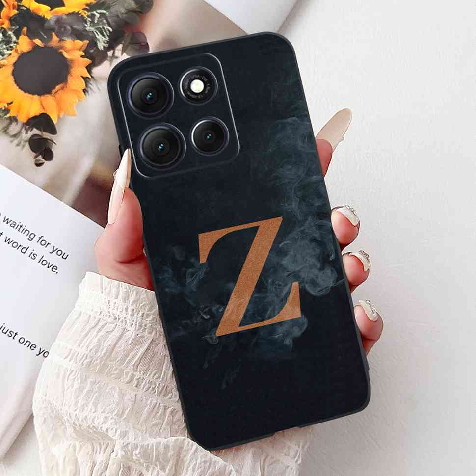Hot For Motorola Moto G86 5G Case Crown Letters A-Z Soft Silicone Black TPU Cover For MOTO G86 XT2527-2 6.67" Protective Shell