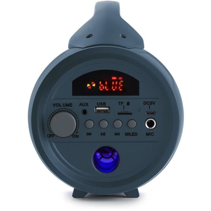 Kabelloser leuchtender Lautsprecher - BIGBEN PARTYBTLITEDB - Bluetooth - Mikrofon inklusive - Lichteffekte - 50W - Dunkelblau