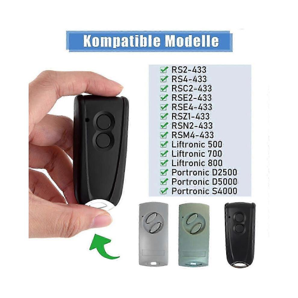 2pcs Garage Door Remote Control for EcoStar RSC2-433 RSE2-433 RSZ1-433, Gate Handheld Transmitter