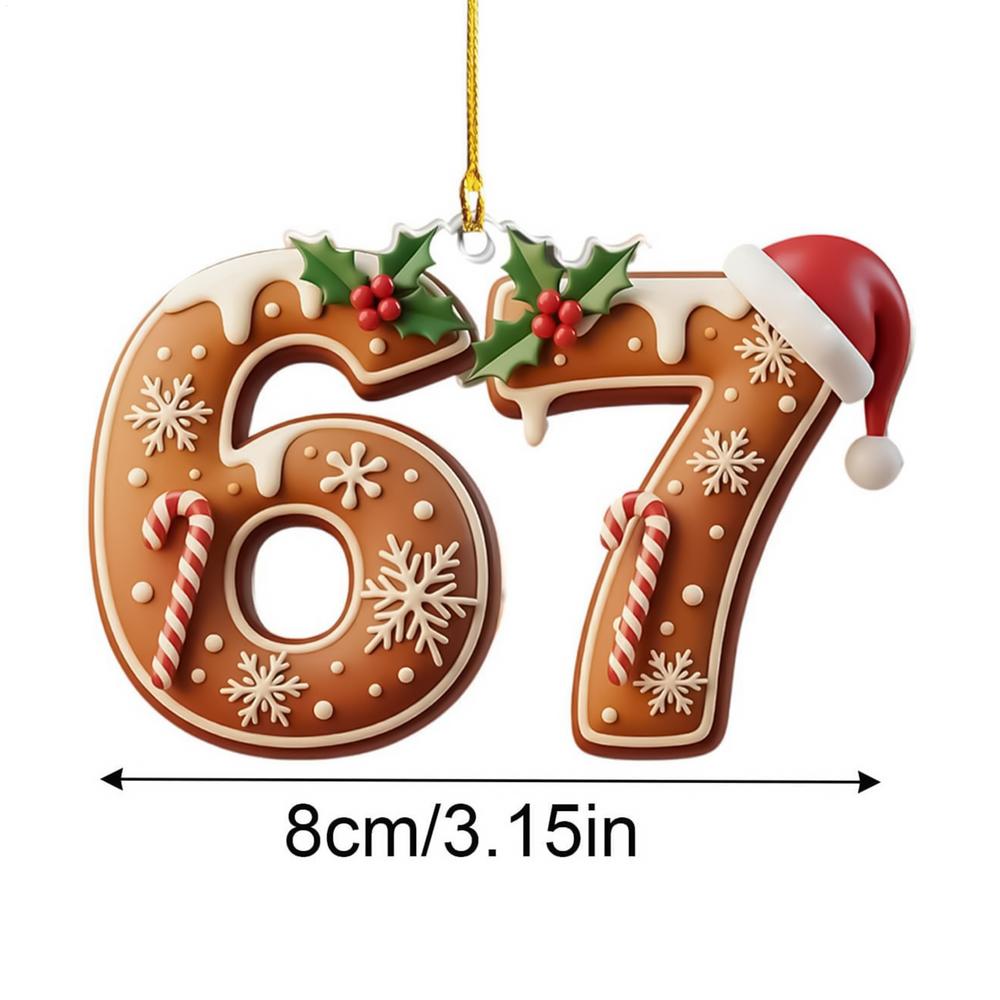 

2D acrylic Christmas Tree Decorations 6 7 Numbers Home Decor Christmas Tree Ornaments for Bedroom Entryway Porch Window Door