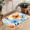 Boho Watercolor Floral Doormat Illustrated Style Flower Pattern Home Decor Carpet Soft Non-Slip Welcome Rug for Indoor Outdoor