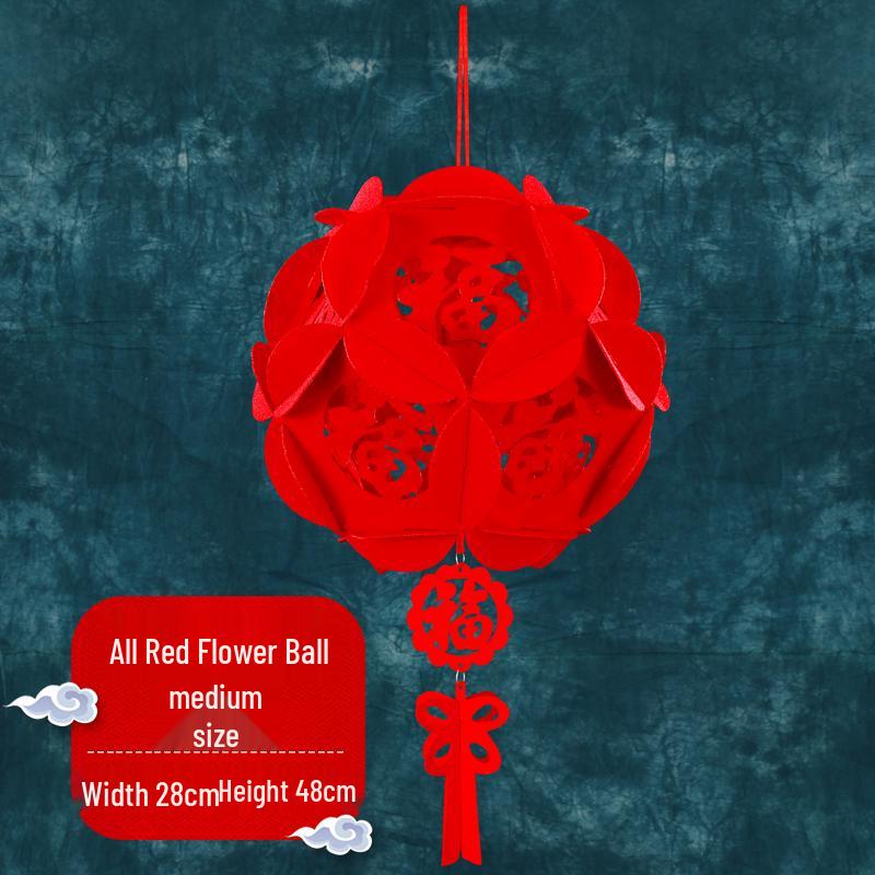 2025 New Year Red Lantern Indoor Decorations - Spring Festival Fu Character Hanging Ornaments.