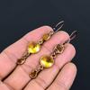 Citrine Earrings Gemstone Jewelry, Copper Electroformed Earrings, Handmade Jewelry Birthstone Earrings, Gift For Him