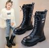 Autumn Long Boots For Girls PU Leather Trend  Teenager Girl's  Boots Korean Style Big Girl's Party Footwear
