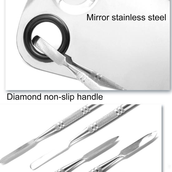 Mixing Plate Smooth Surface Multifunctional Various Shapes Stainless Steel Makeup Mixing Color Palette for Cosmetic