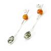 Les Trésors De Lily [I8944] - Two-tone Amber 'Inspiration' Silver Earrings