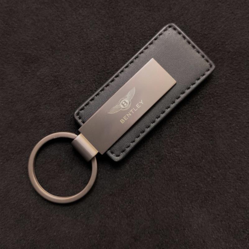 Modischer Legierungs-Leder-Autoschlüsselanhänger Schlüsselanhänger Geschenk für Bentley Continental GT MULLINER Bentayga Flying Hurtling Spur Logo