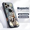 Cartoon Astronaut Pattern Case For iPhone 17 Pro Max iPhone 16 15 14 13 Pro Max Magnetic For Magsafe Hybrid TPU+PC Matte Cover