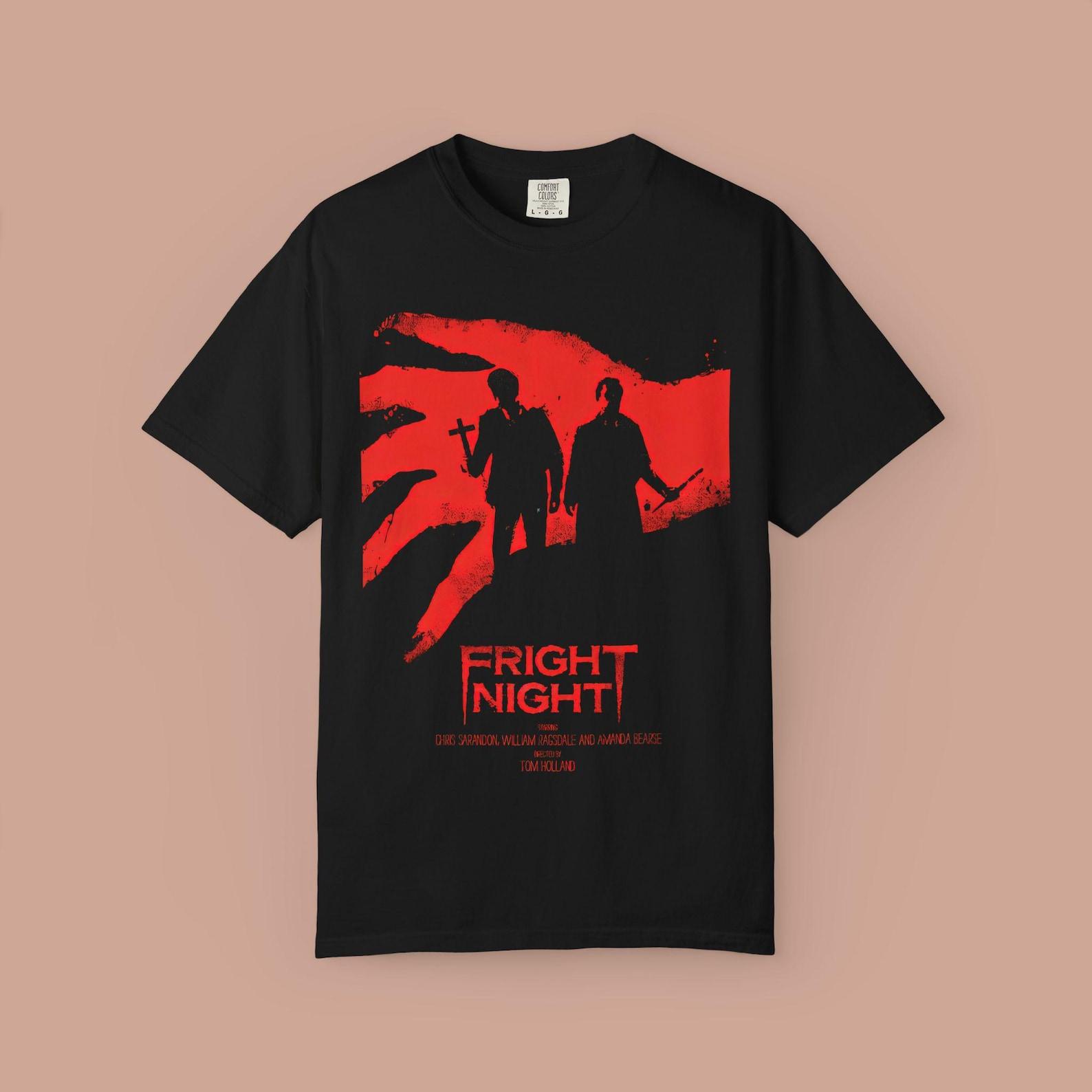 Retro Fright Night Horror Movie T-Shirt: Vintage Halloween Comfort Colors 2XL