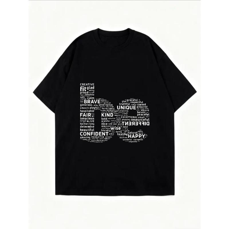 White Oversized T Shirt With Inspirational Words Print For Casual Wear And Everyday Style