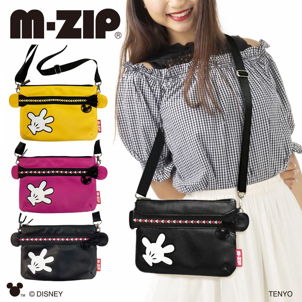 Tenyo Stylish Sacoche with Mickey Mouse Hand Black M-ZIP Design,