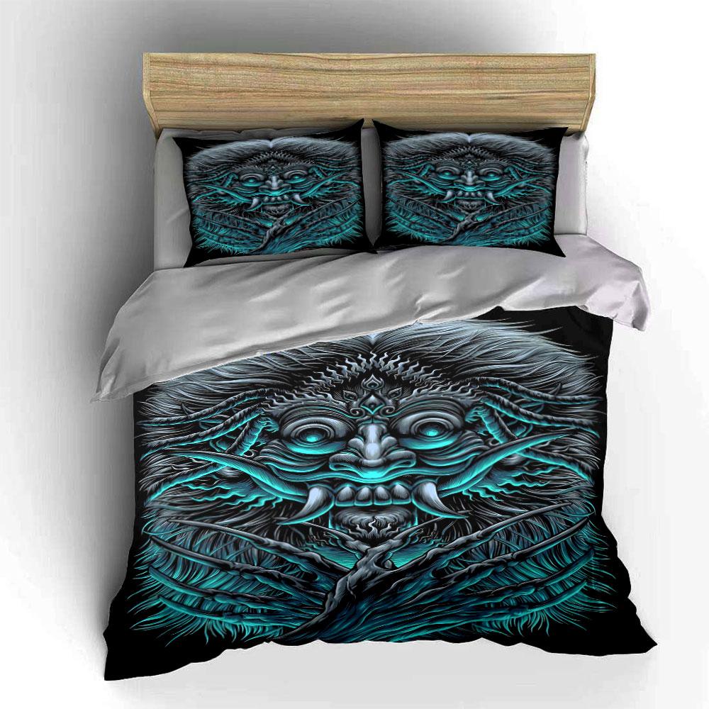 Glowing tribal face motif. Bedding sets Duvet cover sets Duvet covers Pillowcases(1 * Duvet Cover 2 * Pillowcases without duvet insert)