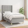 Maison Exclusive - Bed Slatted Base and Mattress Light Grey 90x190 Cm Fabric