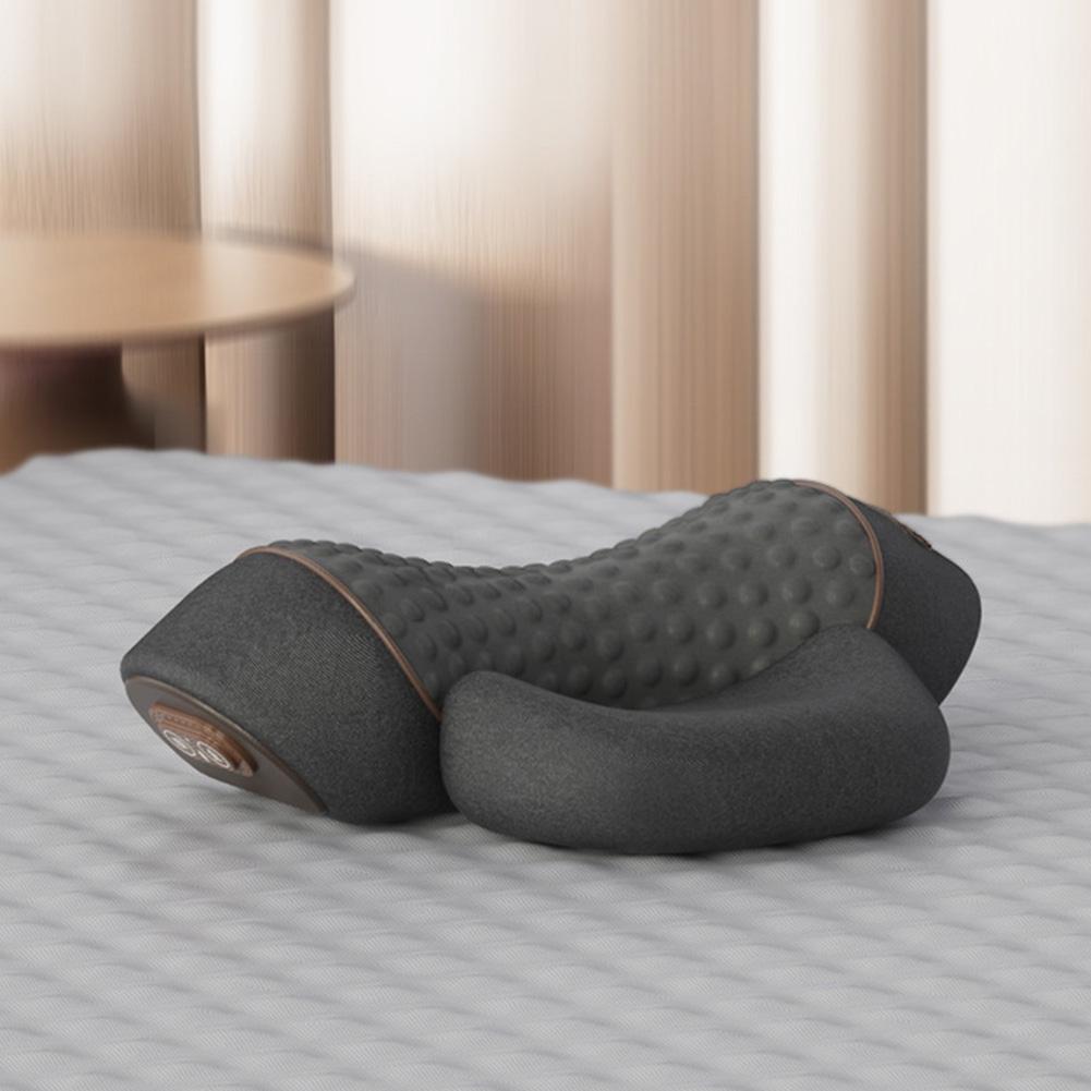Neck Massager Pillow Ergonomic Memory Foam Pillow Heat & Vibration Shoulder Massager Pillow Multi-Function for Blood Circulation