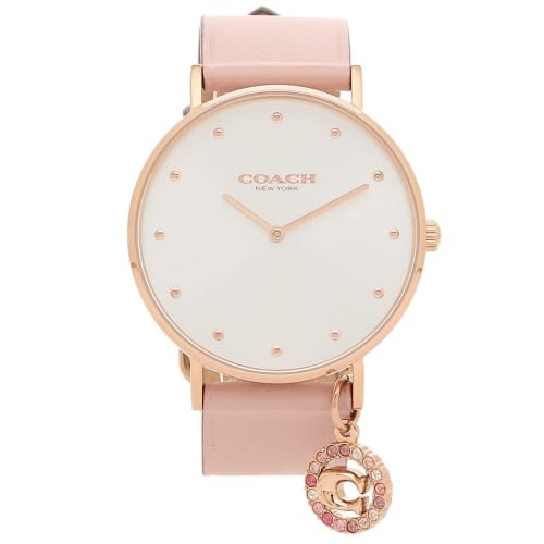 Coach Women's Perry 36mm Quartz Watch, White and Pink, Leather, COACH 14503884