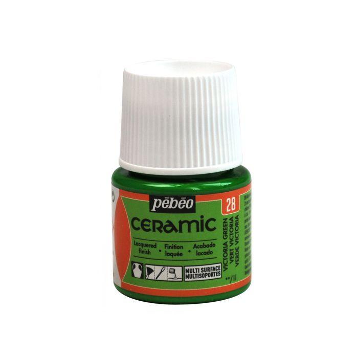 Paint - Pébéo - Ceramic - Victoria Green - 45ml - Opaque and Shiny
