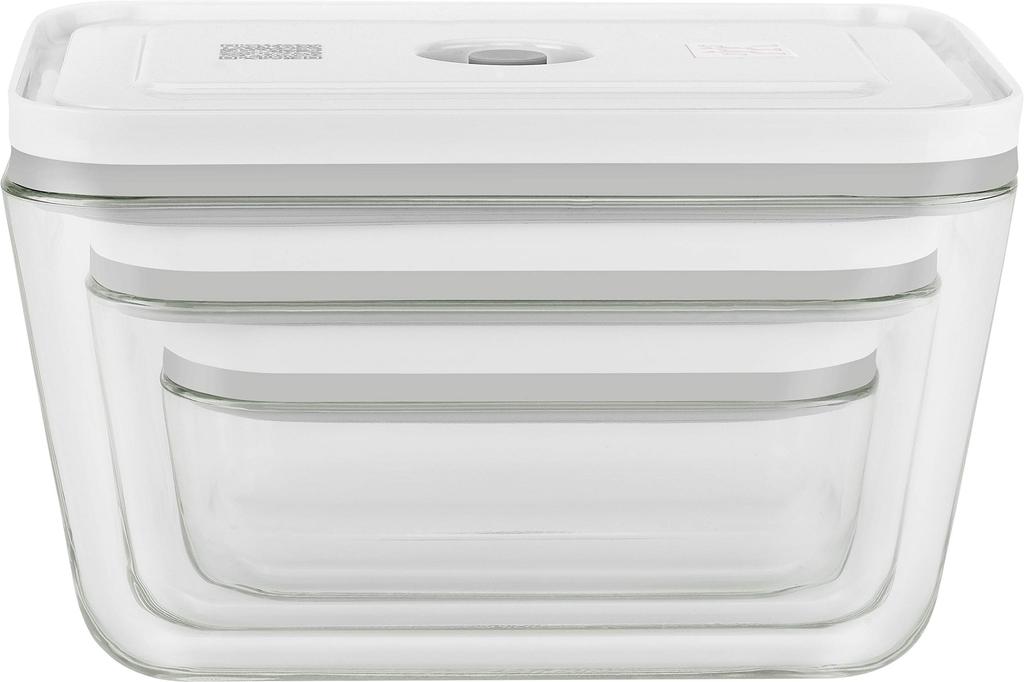 ZWILLING Fresh Save Glass Glass Storage Containers Japanese Fresh Save & Vacuum-Sealed Containers, 3-Size Set, Airtight, Heat-Resistant [Official