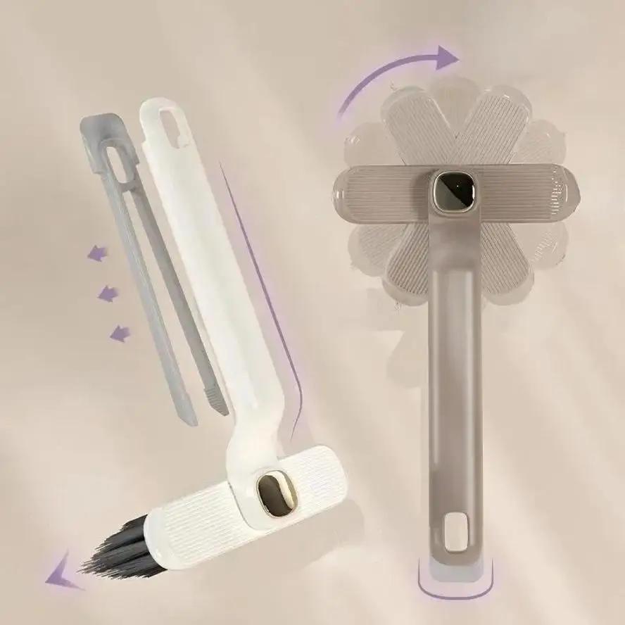 1 Pcs Household Portable Rotating Crevice Brush With No Dead Corners Bathroom Toilet Hard Bristled Handheld Tile Floor Brush