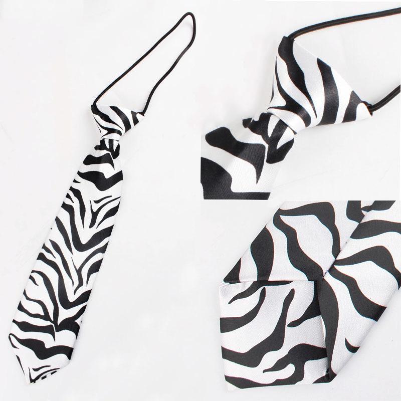 2024 Children'S Lazy Tie Black And White Color Children'S School Kindergarten Tie