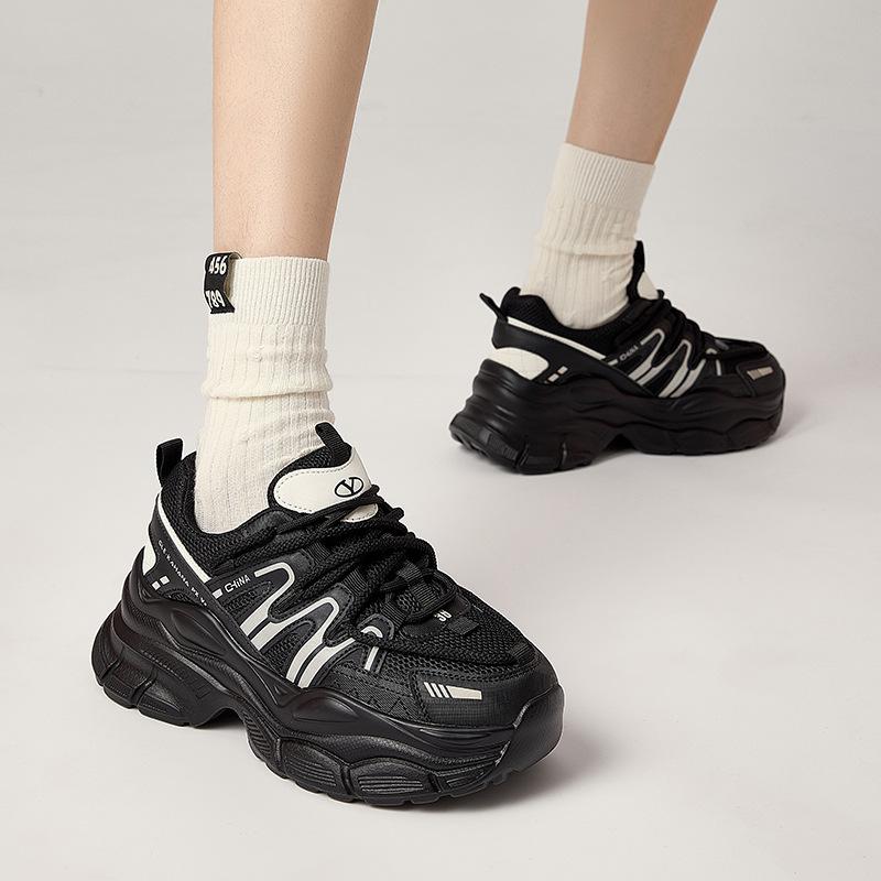 Fashion 5.5CM Air Mesh Synthetic Microfiber Leather Casual Breathable Vulcanize Summer Platform Sneakers Women Shoes High Brand