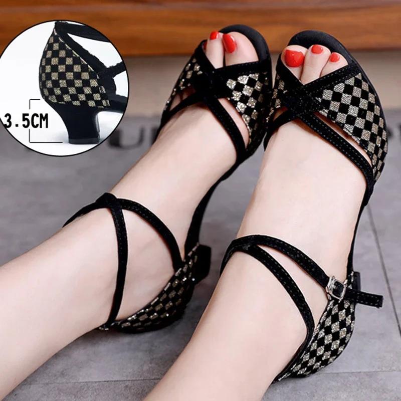 High Heel Ladies' Dancing Shoes for Latin Tango Ballroom Salsa Dance with Soft Sole