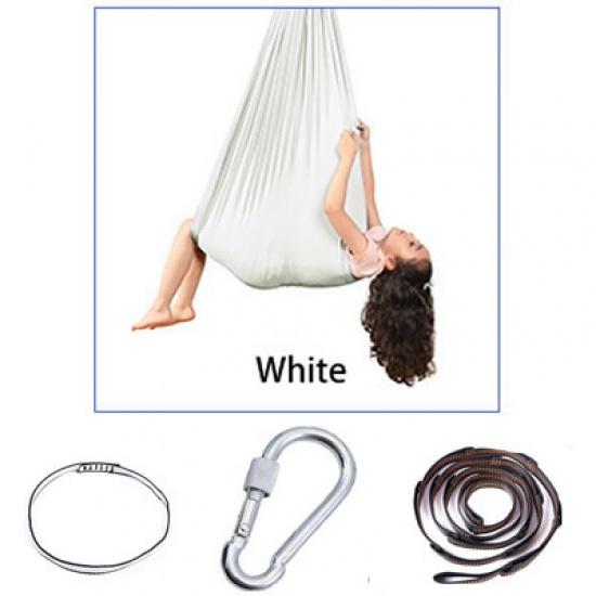 150x280cm Full Set Kids Home Hanging Swing Seat Yoga Fitness Hammock Nylon Elastic Therapy Cuddle Wrap Aerial Yoga