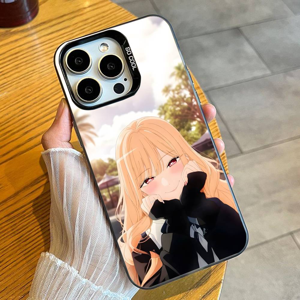 

Чехол для телефона Cosplay Anime M-Marin Kitagawa для iPhone 16 17 15 14 12 13 Pro Max Черный Конфетный Матовый Ударопрочный Чехол iPhoneXSMAX
