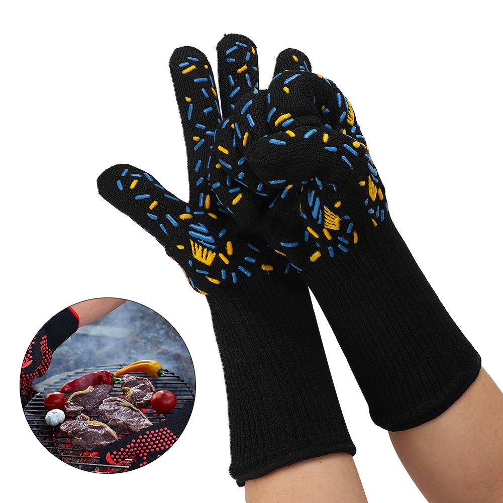 800  degrees  C High temperature Resistant Gloves Flame Retardant Non-Slip Waterproof for BBQ Microwave Oven