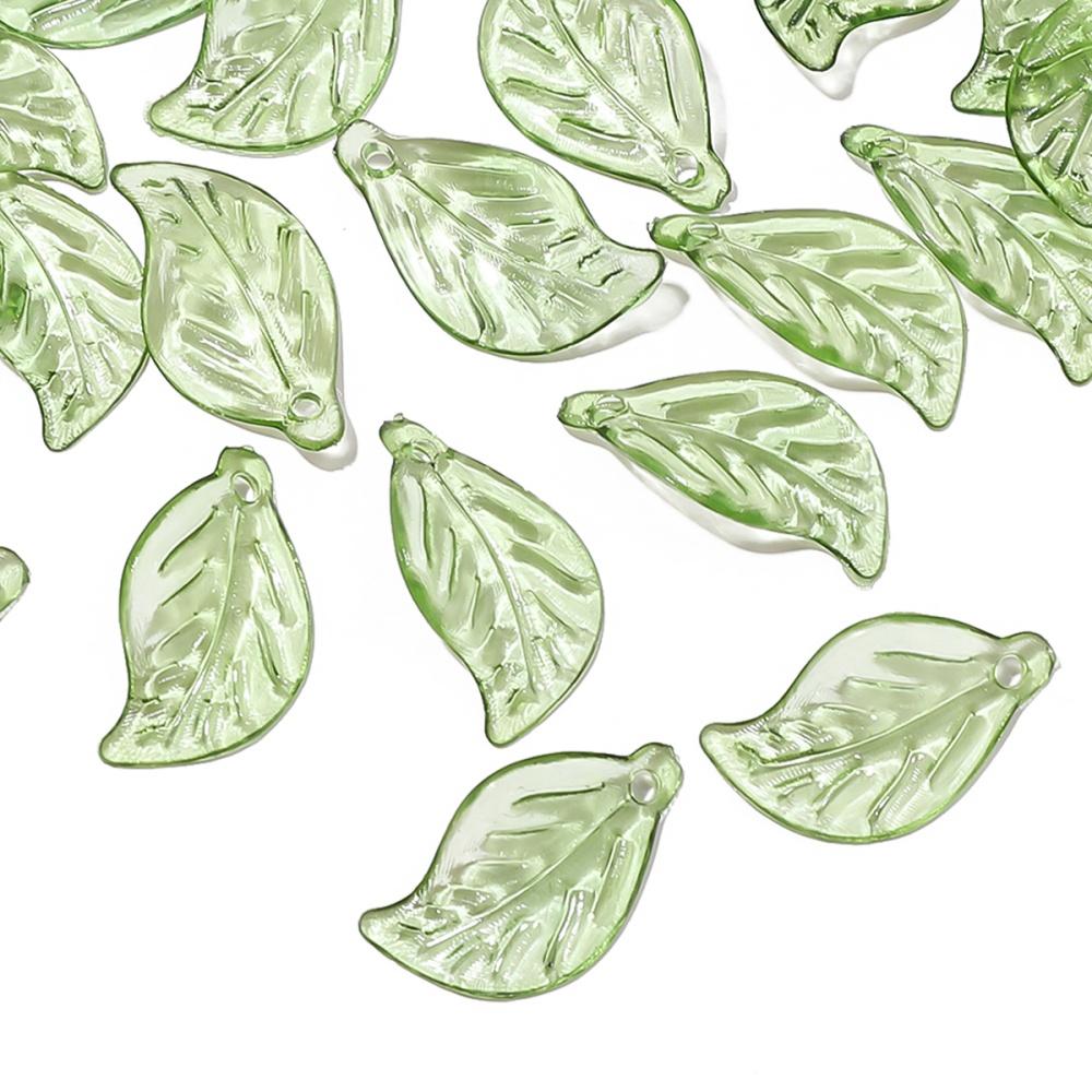 50Pcs Acrylic Mini Tree Leaf Beads Unique Loose Beads Handmade DIY Making Jewelry Earrings Necklace Accessories Materials