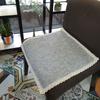 Seat Cushion Lace-up Thick Fabric Four Seasons Seat Cushion Summer Cotton Linen Office Student Dining Chair Stool Cushion
