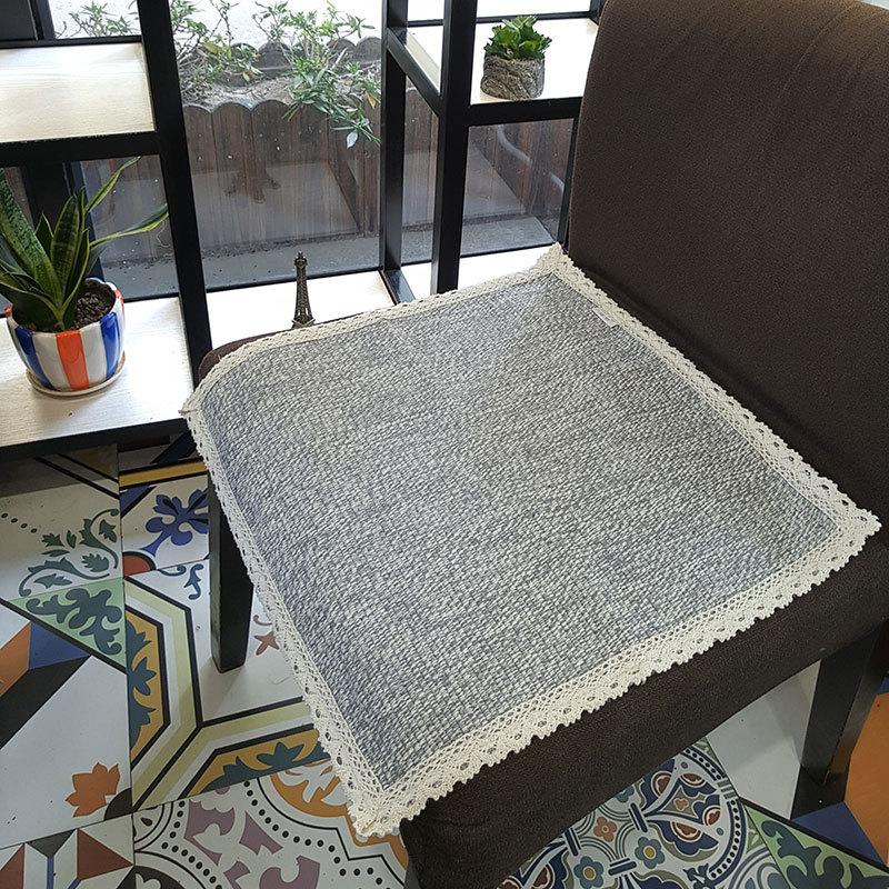 Seat Cushion Lace-up Thick Fabric Four Seasons Seat Cushion Summer Cotton Linen Office Student Dining Chair Stool Cushion