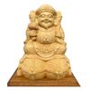 15cm Holzschnitzerei Buddha Aus hochwertiger Zypresse Ein Schutzgott für Karriere, Geschäft und Schutz vor Statue, Dreigesichtiger Daikokuten, Holz.