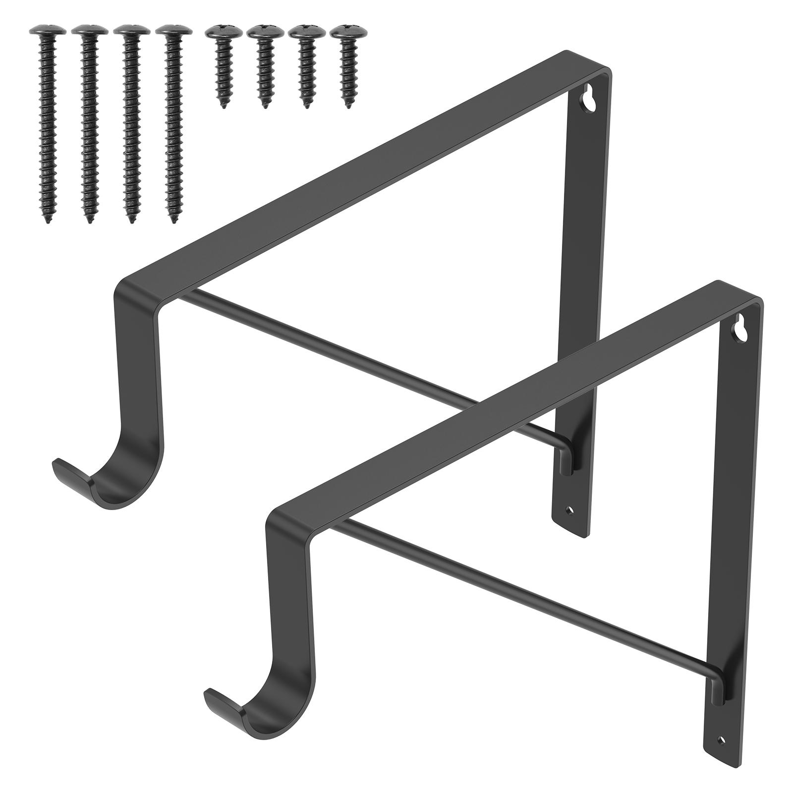 

2/4Pcs Heavy Duty Shelf Bracket with Hook L-Shape Right Angle Tripod Iron Support Stand Wall Mounted Hanging Bracket Universal