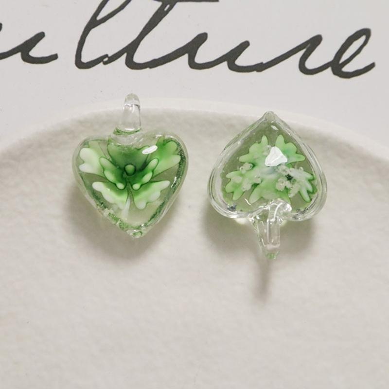 Glass Heart Charm 25x20mm Small Love Heart Shape Pendants for Women DIY Love Jewelry Necklaces Making Findings 6-Color