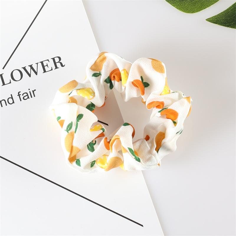 Summer Fruit Pattern Elastic Hair Ties for Women New Trend Scrunchies Ponytail Elastic Hair Bands Hair Accessories