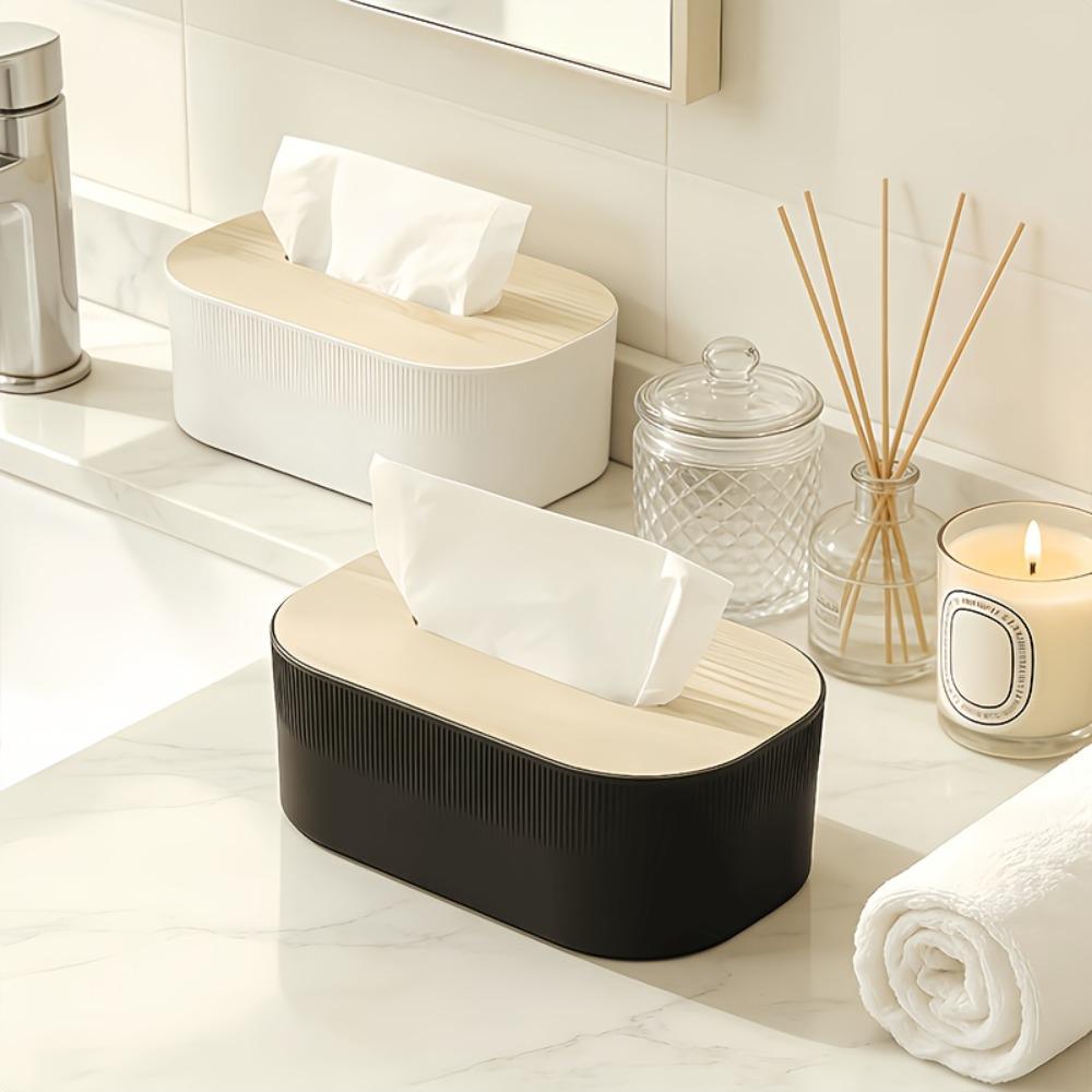 Paper Extraction Case Eco-Friendly Tissue Box Holder Plastic Square Napkin Holder Tissue Dispenser Paper Storage Box Office