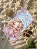 Cute Mermaid Beach Towel,Microfiber Soft Absorbent Quick Dry, Oversized for Beach Pool Travel,Sea Creature Print Towel for Girls